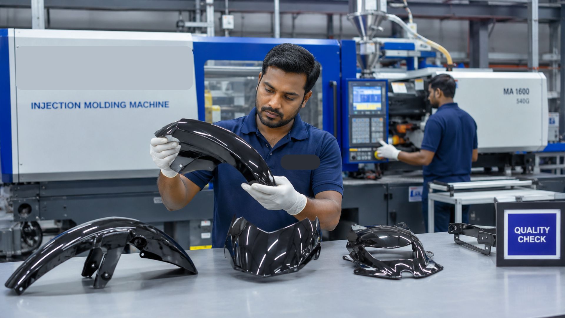 oem motorcycle body parts inside a modern manufacturing plant